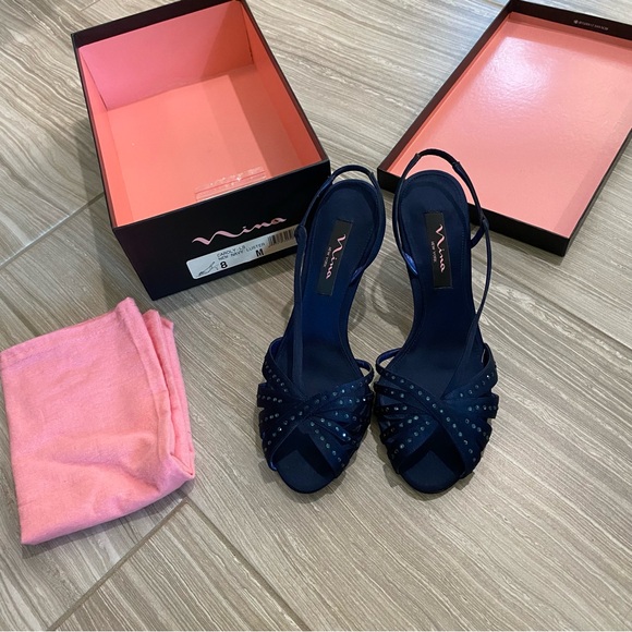 Nina Shoes - Nina Caroly navy heels y2k